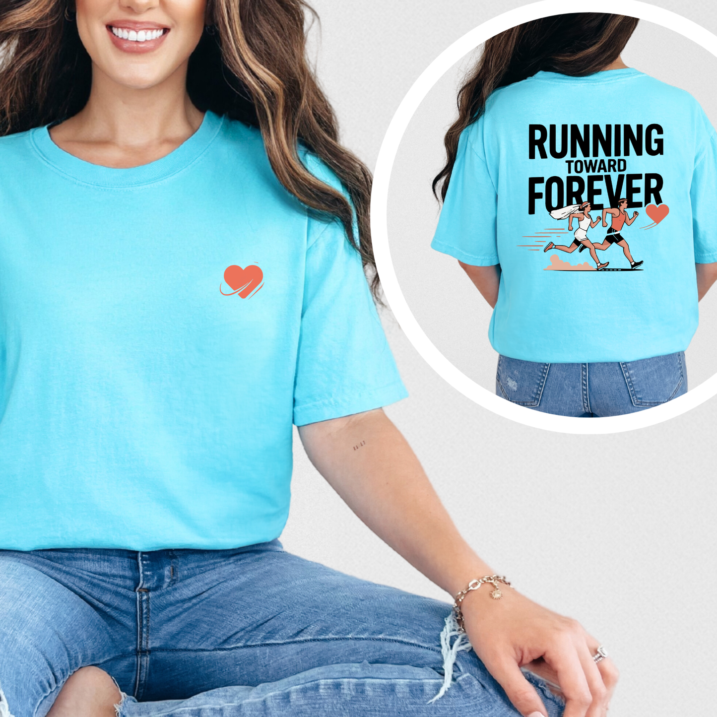 Running Toward Forever | Bride Running Shirt | Bridal Shower Gift | Couples Marathon Tee