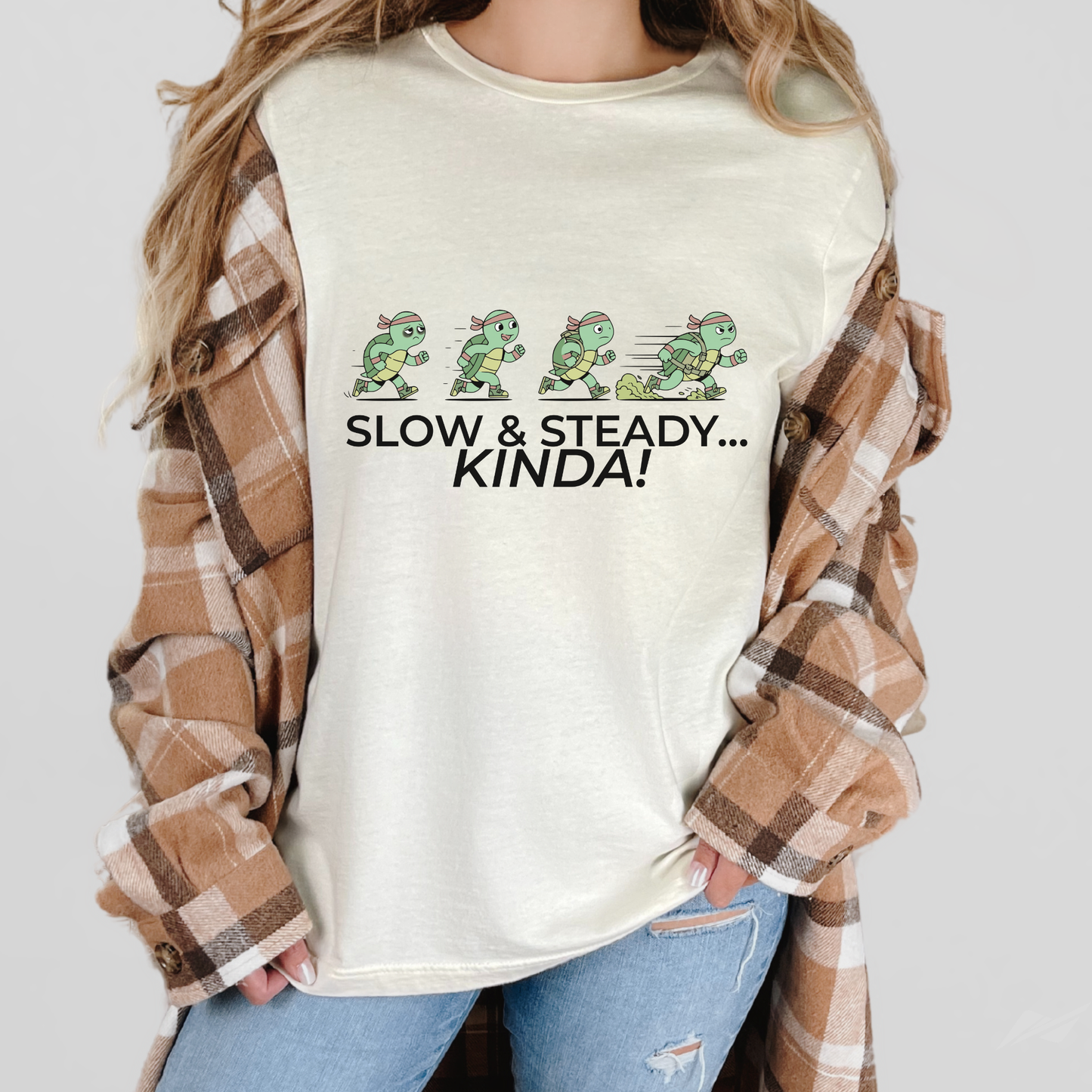 Slow and Steady Kinda | Funny Turtle Running Shirt | Marathon Training Tee