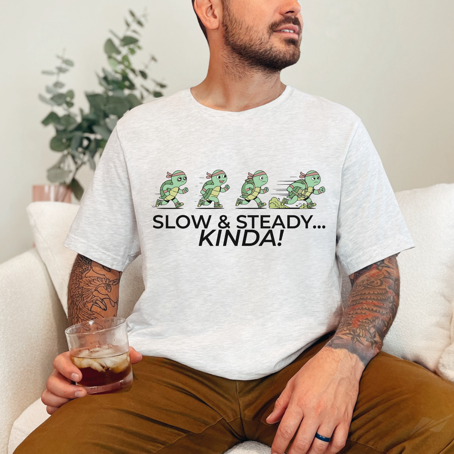 Slow and Steady Kinda | Funny Turtle Running Shirt | Marathon Training Tee