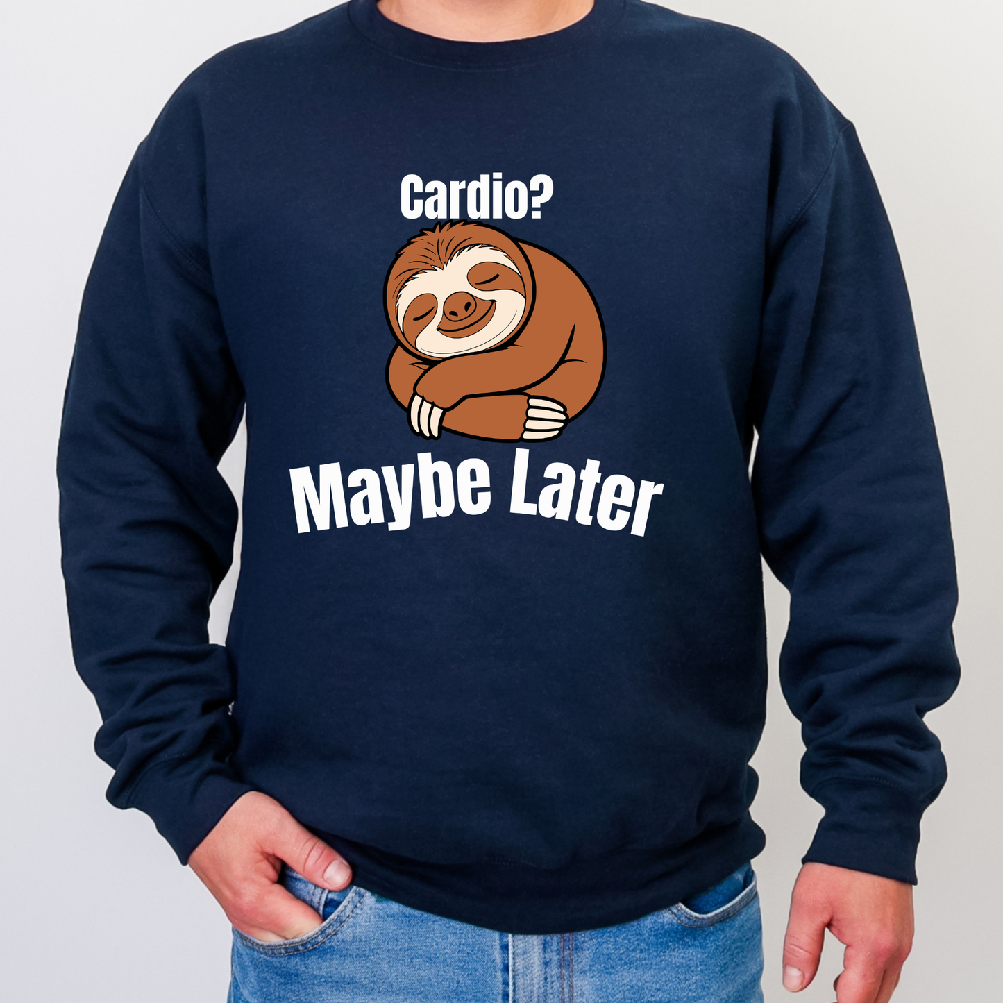 Cardio Maybe Later | Funny Running Crewneck Sweatshirt | Marathon Gift | Unisex Pullover