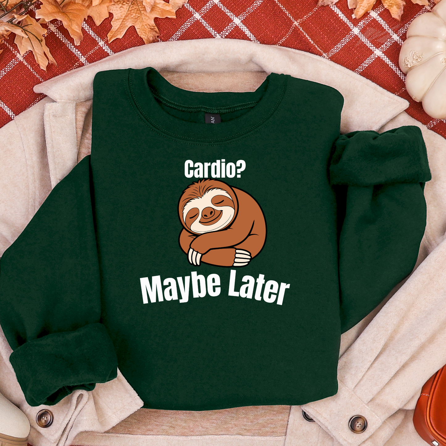 Cardio Maybe Later | Funny Running Crewneck Sweatshirt | Marathon Gift | Unisex Pullover