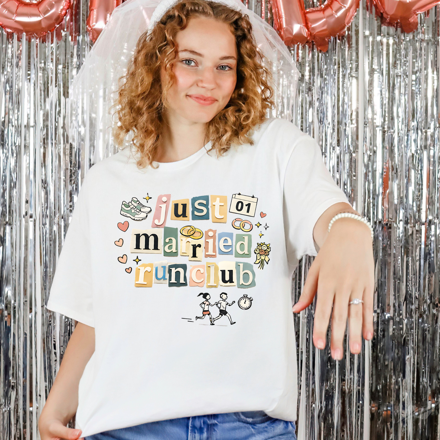 Just Married Run Club | Bride Running Shirt | Newlywed Runner Tee | Wedding Gift for Runners