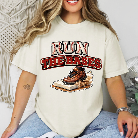 Run The Bases | Vintage Baseball Graphic Tee | Game Day Shirt | Baseball Mom & Dad Gift