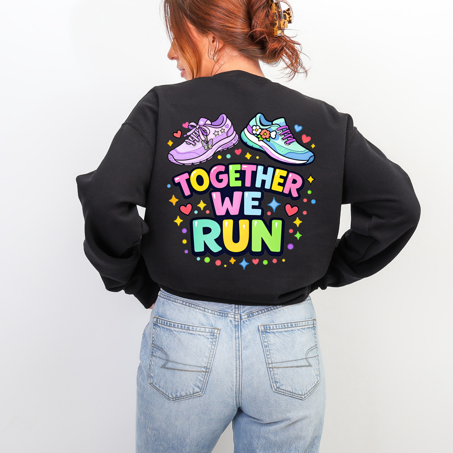 Together We Run | Couples Running Crewneck Sweatshirt | Best Friend Runner Gift | Newlywed Marathon Duo