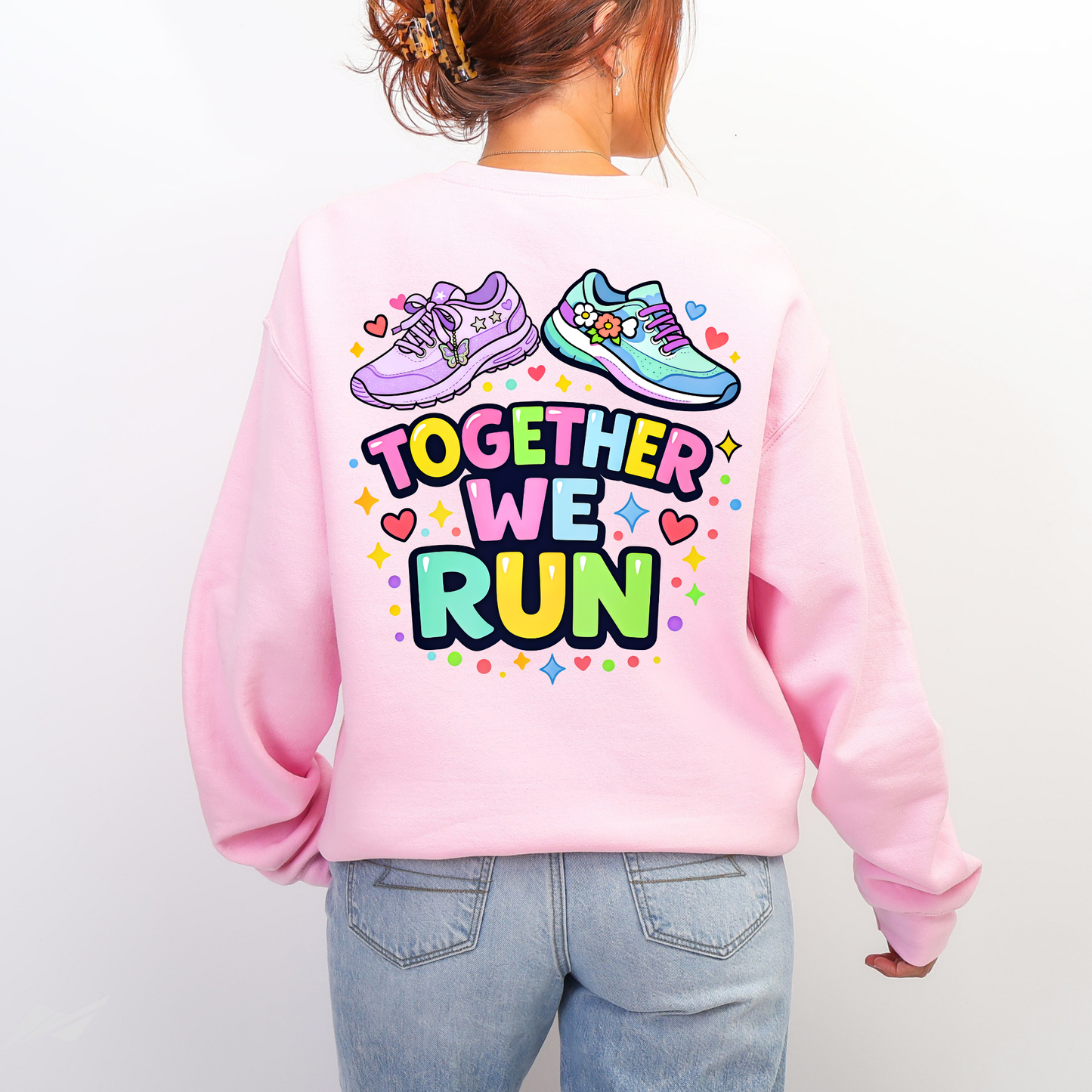 Together We Run | Couples Running Crewneck Sweatshirt | Best Friend Runner Gift | Newlywed Marathon Duo
