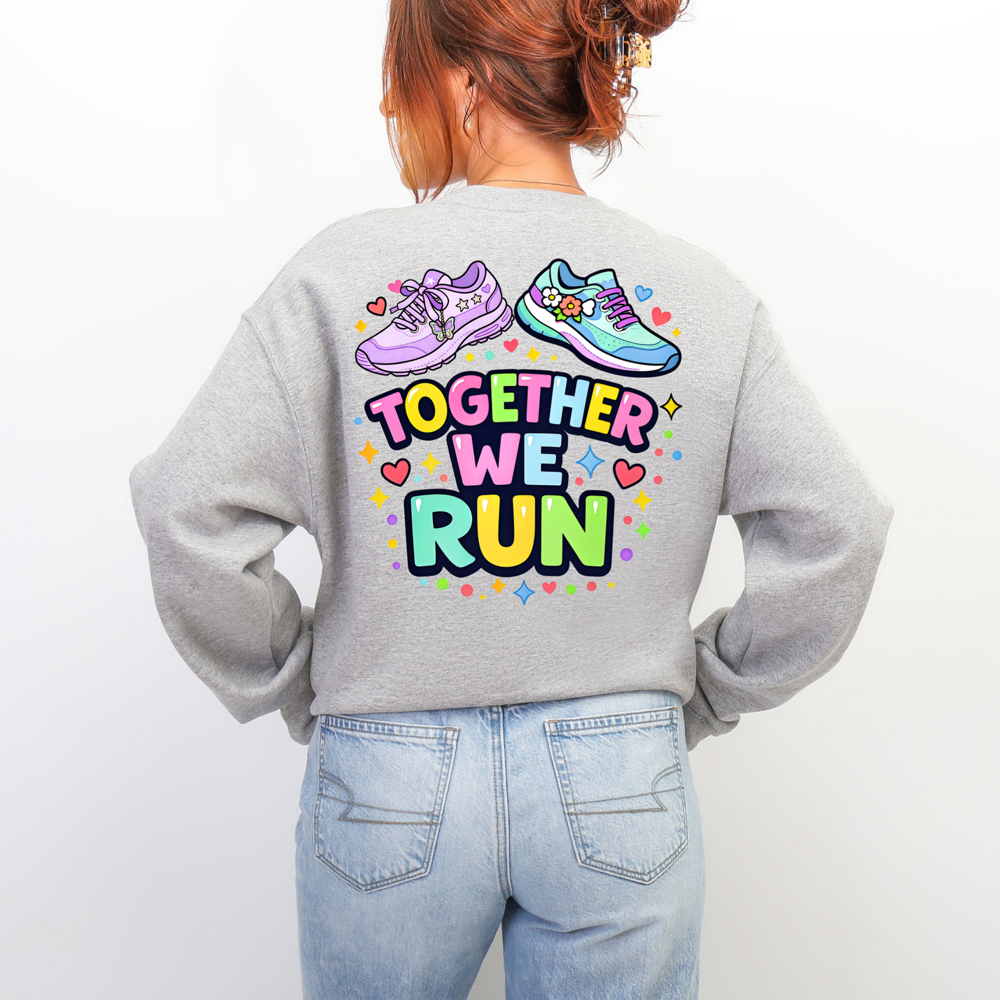 Together We Run | Couples Running Crewneck Sweatshirt | Best Friend Runner Gift | Newlywed Marathon Duo