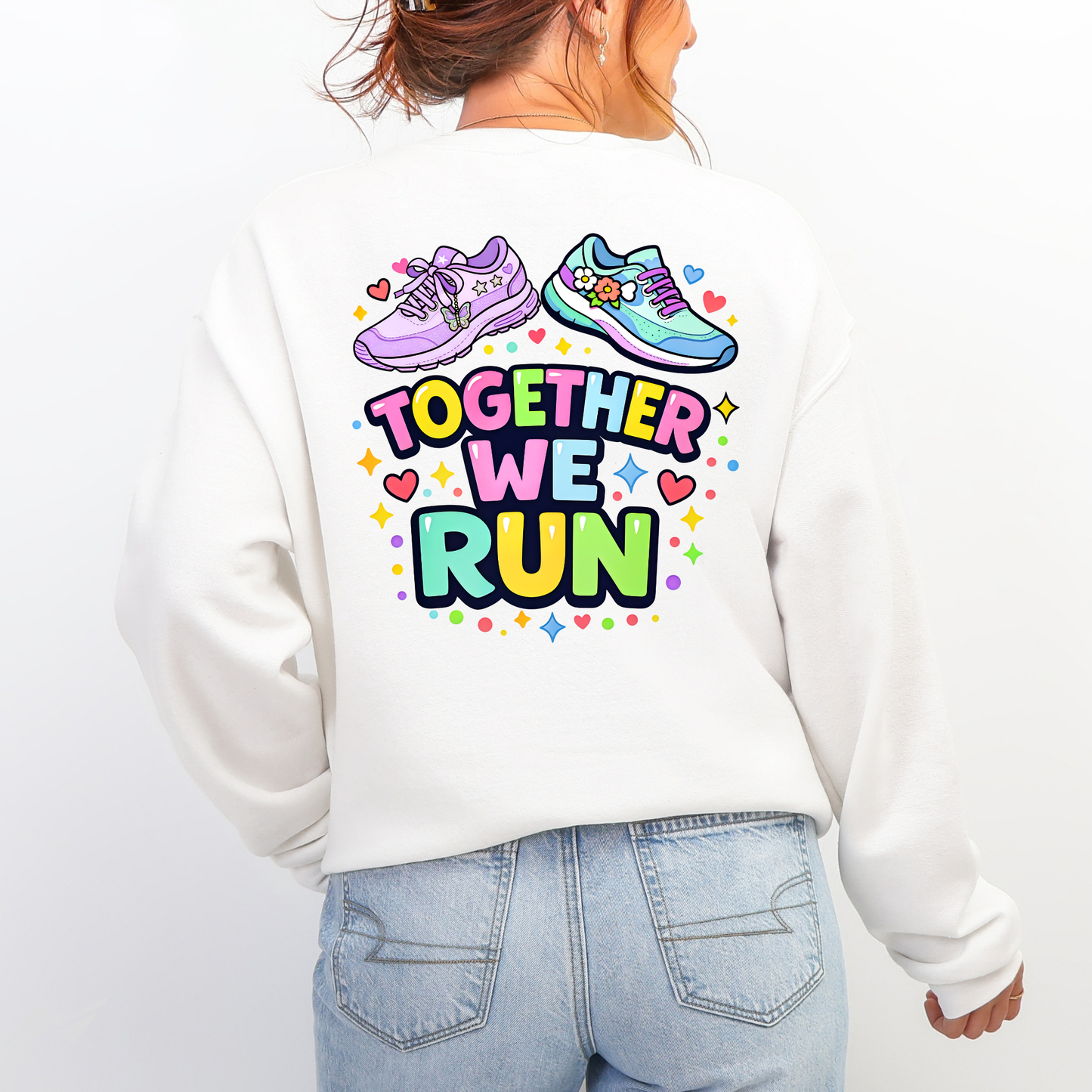 Together We Run | Couples Running Crewneck Sweatshirt | Best Friend Runner Gift | Newlywed Marathon Duo