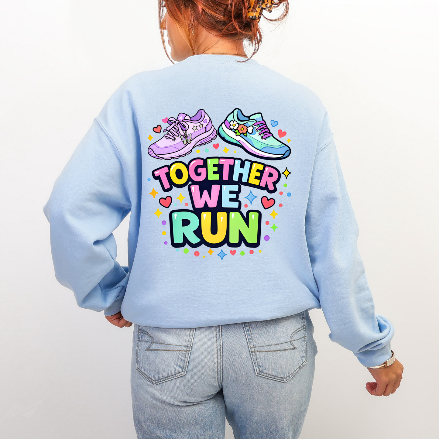 Together We Run | Couples Running Crewneck Sweatshirt | Best Friend Runner Gift | Newlywed Marathon Duo