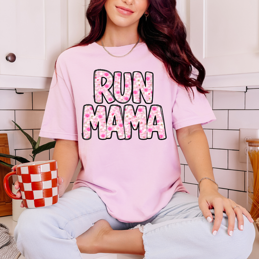 Run Mama | Floral Running Mom Shirt | Marathon Mom Gift | Mother's Day Runner Tee