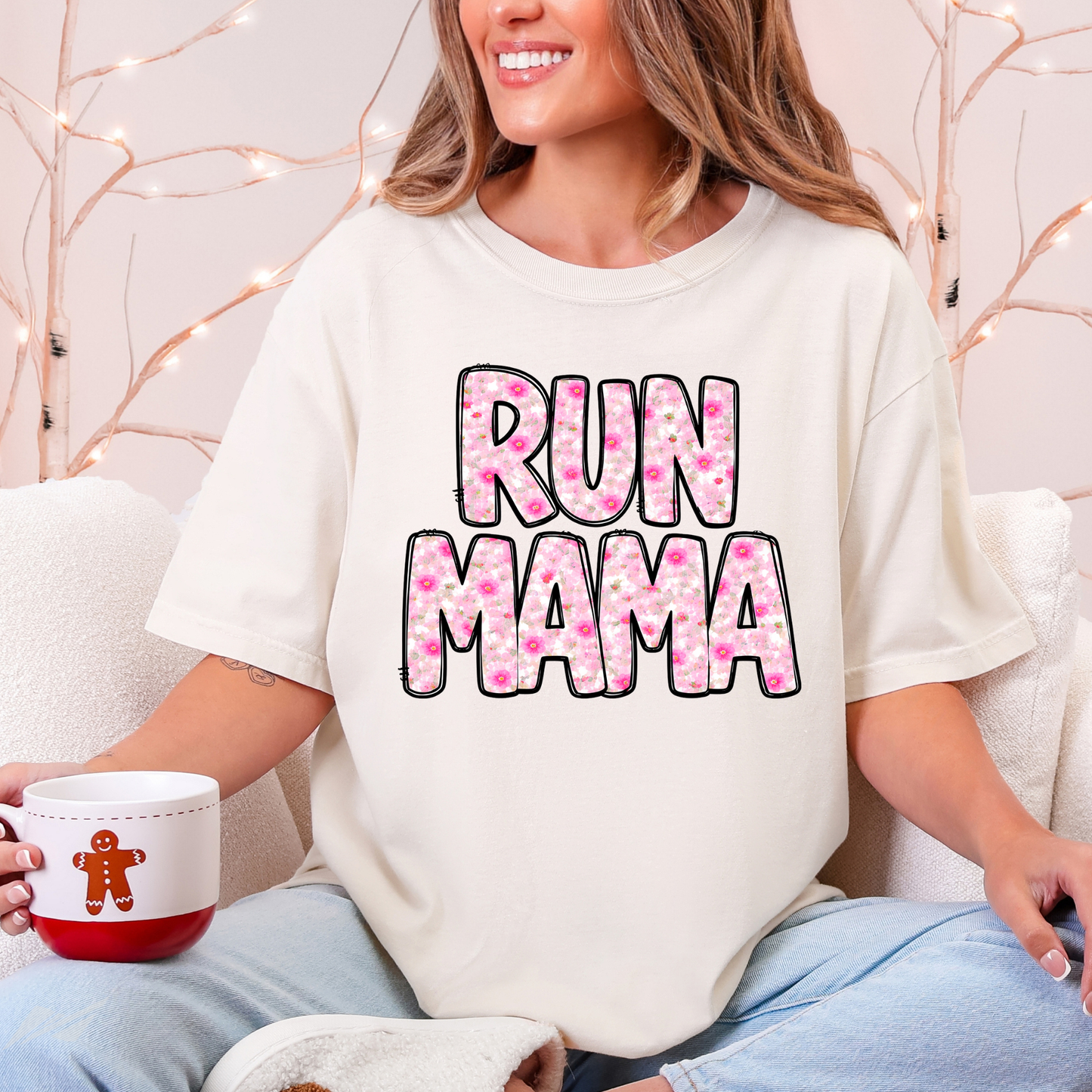 Run Mama | Floral Running Mom Shirt | Marathon Mom Gift | Mother's Day Runner Tee