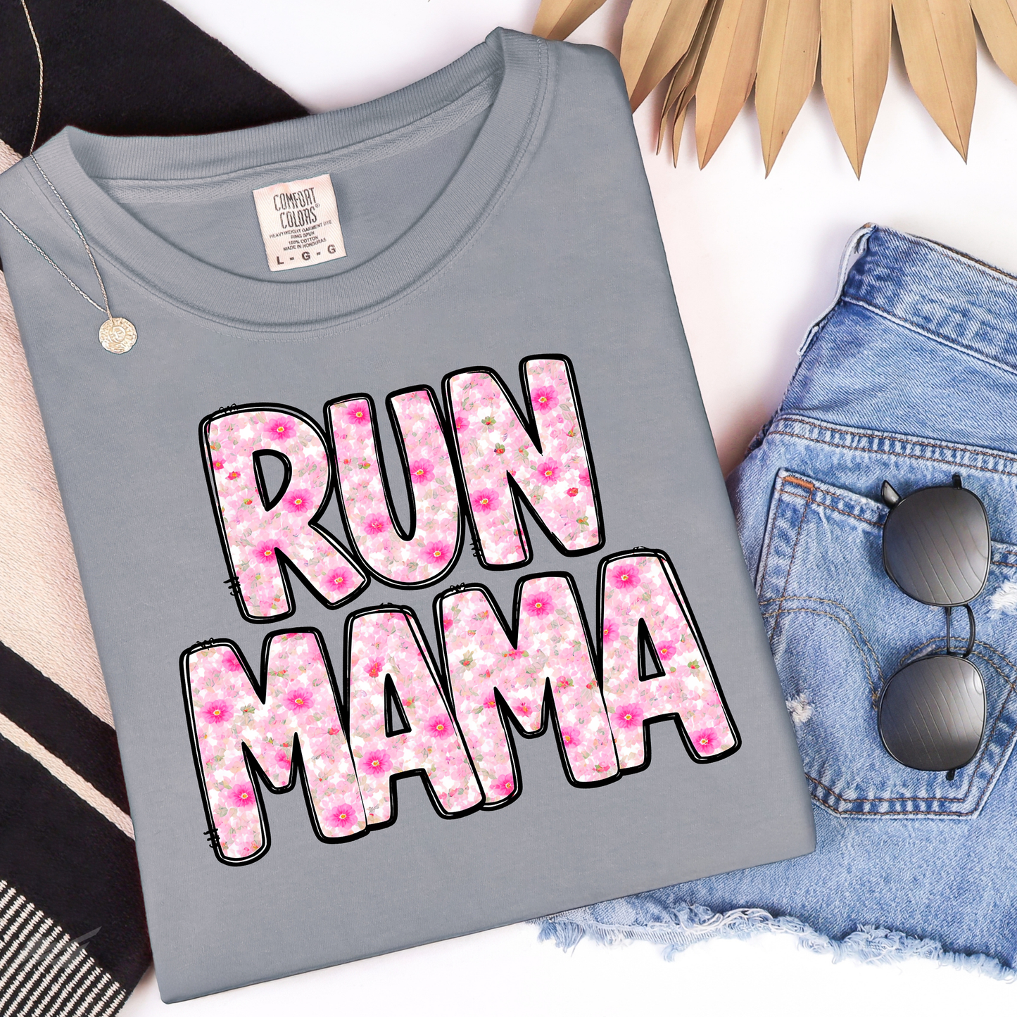 Run Mama | Floral Running Mom Shirt | Marathon Mom Gift | Mother's Day Runner Tee