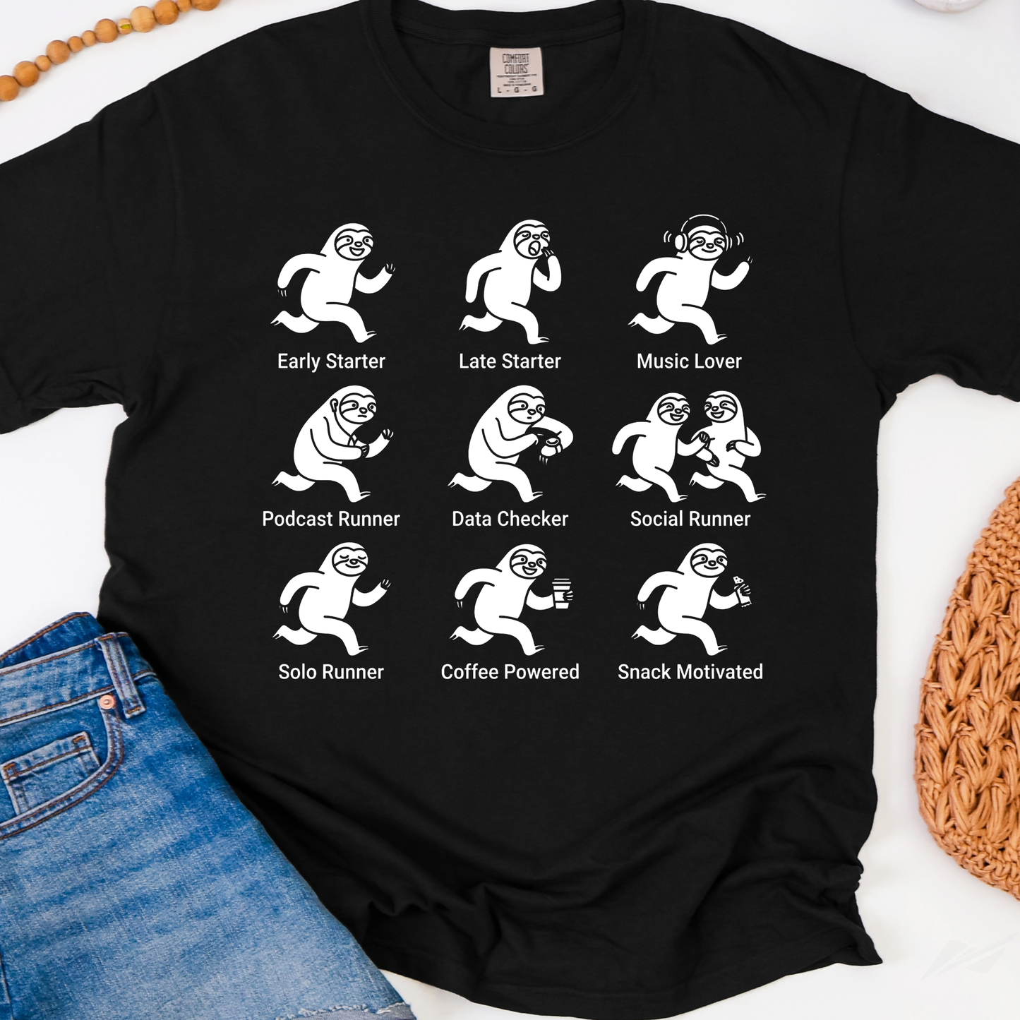 Runner Personalities | Funny Sloth Running Shirt | Marathon Runner Gift | Run Club Tee