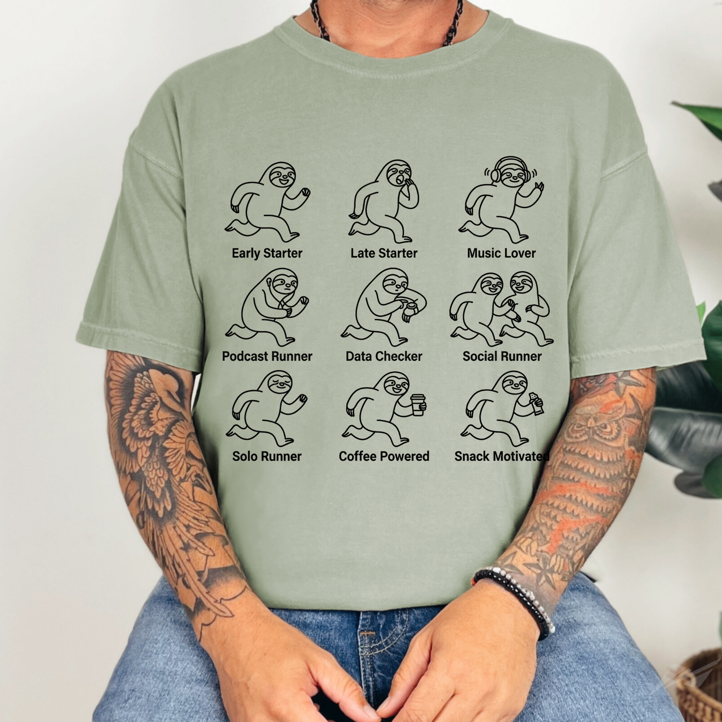 Runner Personalities | Funny Sloth Running Shirt | Marathon Runner Gift | Run Club Tee