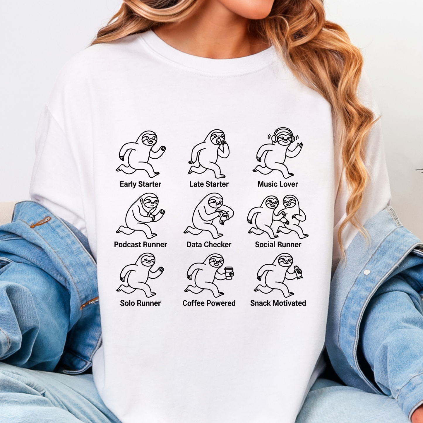 Runner Personalities | Funny Sloth Running Shirt | Marathon Runner Gift | Run Club Tee