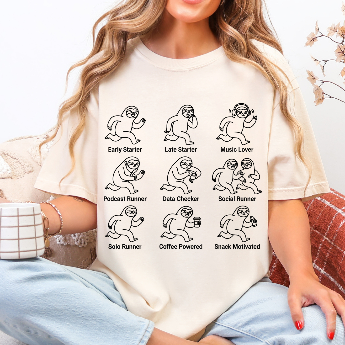 Runner Personalities | Funny Sloth Running Shirt | Marathon Runner Gift | Run Club Tee