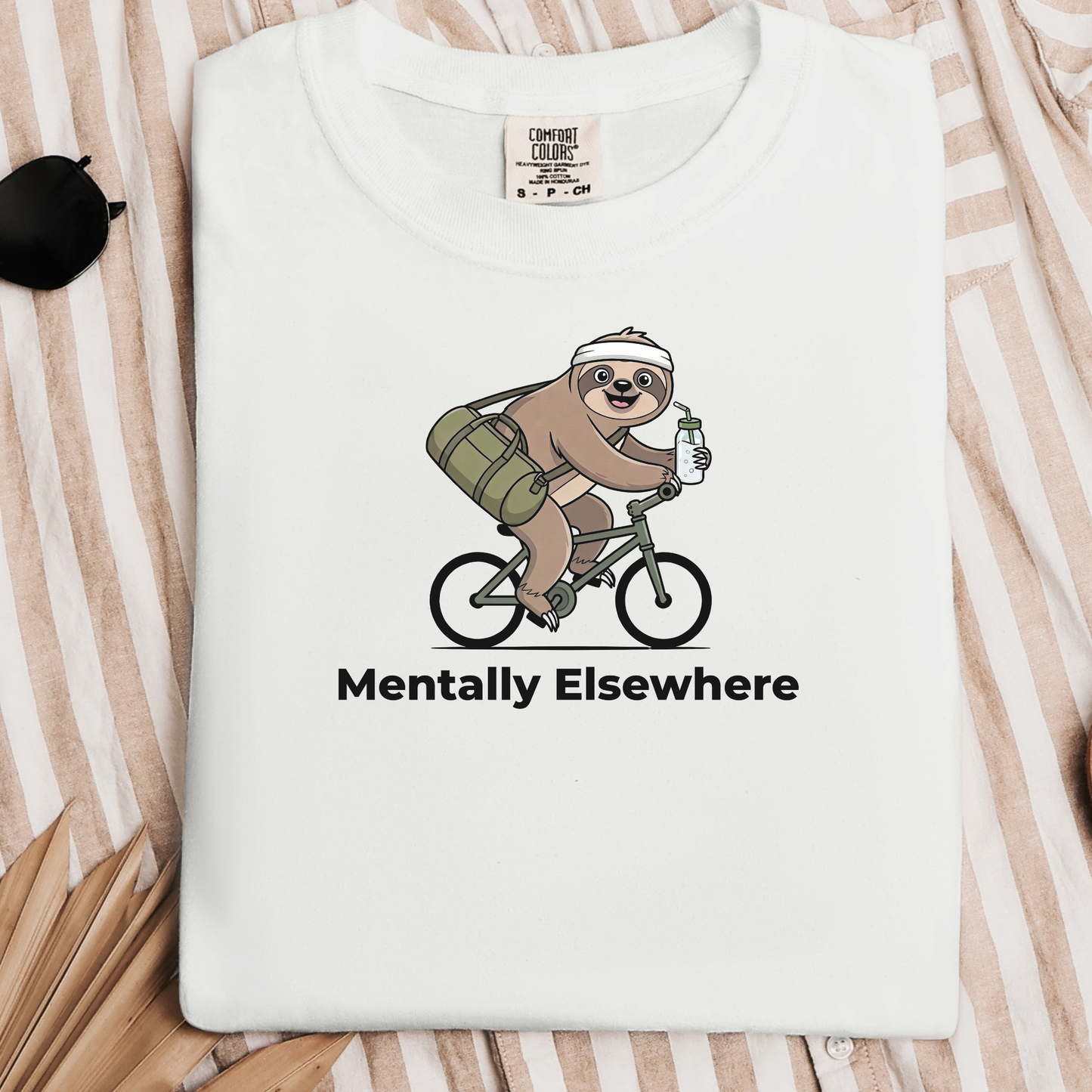 Mentally Elsewhere | Funny Sloth Graphic Tee | Mental Health Shirt | Introvert Gift | Cozy Aesthetic Tee