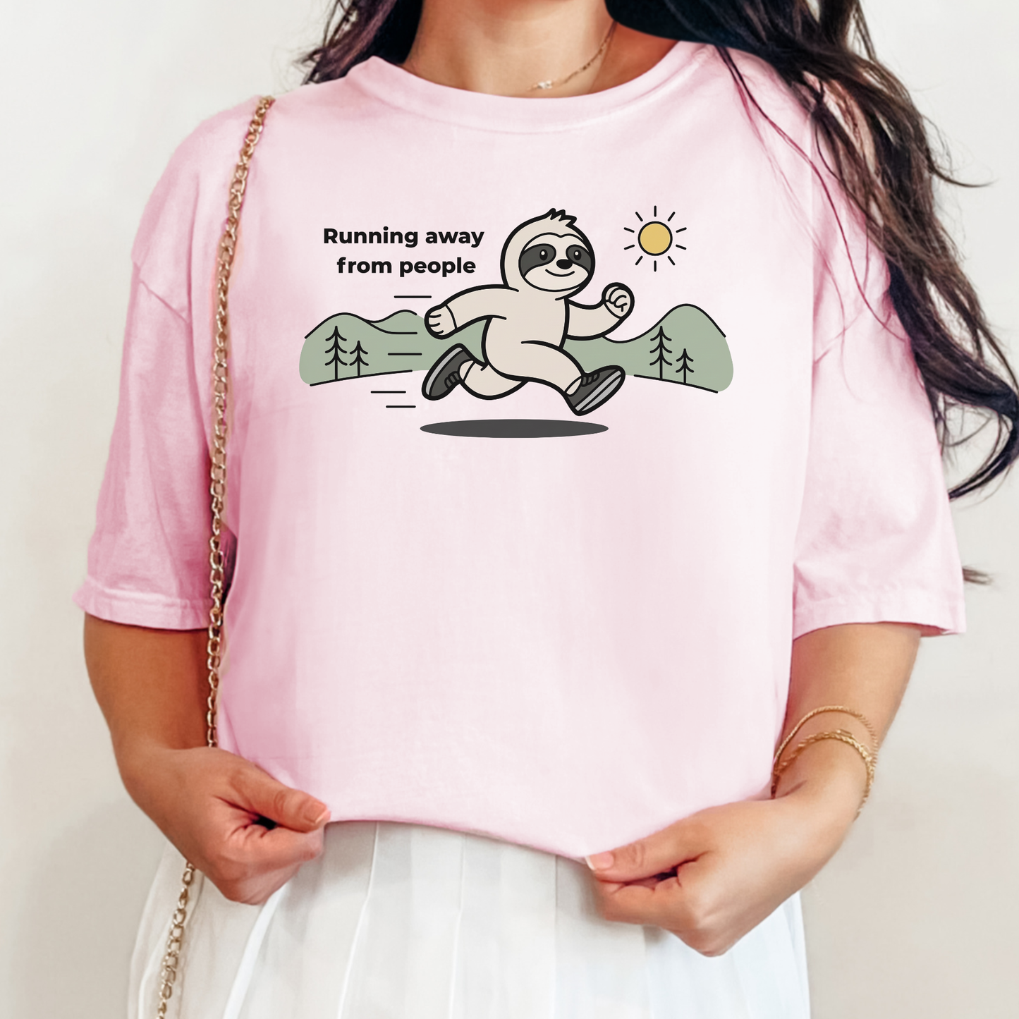 Running Away From People | Funny Sloth Running Shirt | Introvert Runner Tee | Marathon Humor Gift
