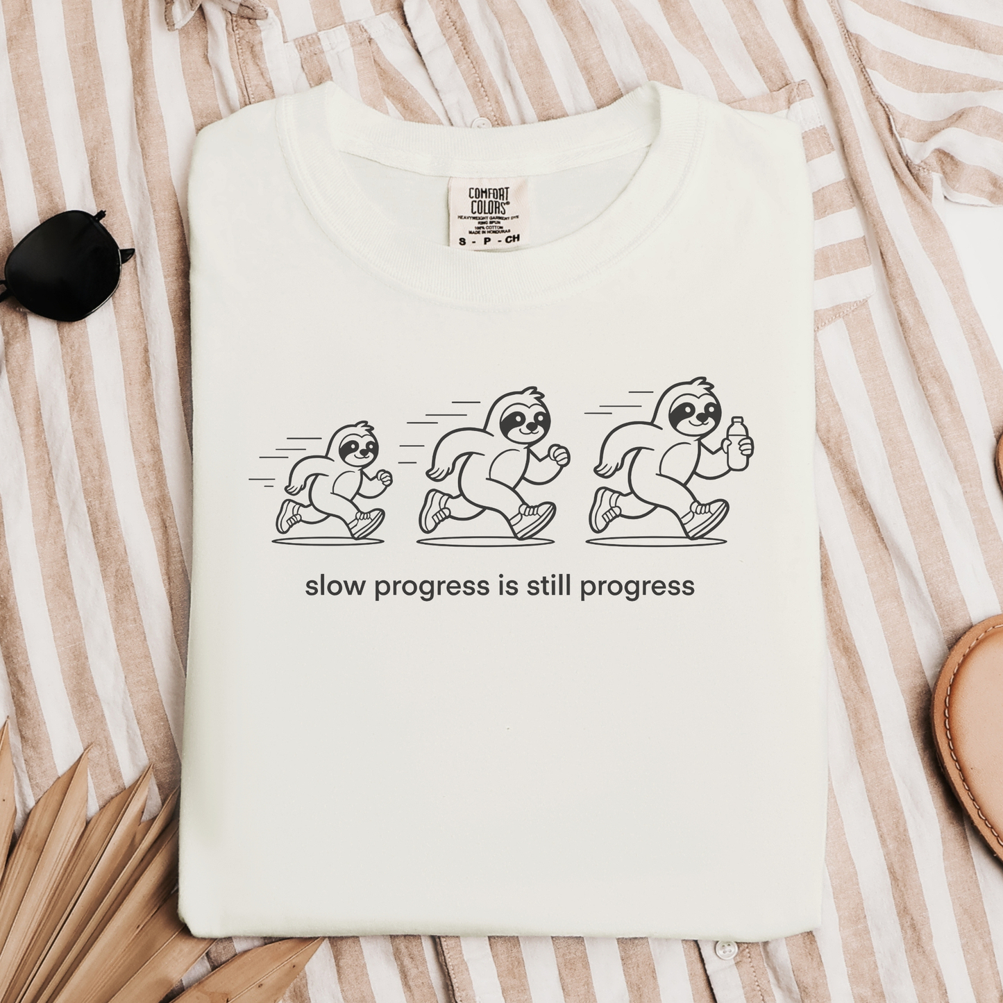 Slow Progress Is Still Progress | Sloth Running Shirt | Motivational Fitness Tee | Positive Mindset Gift