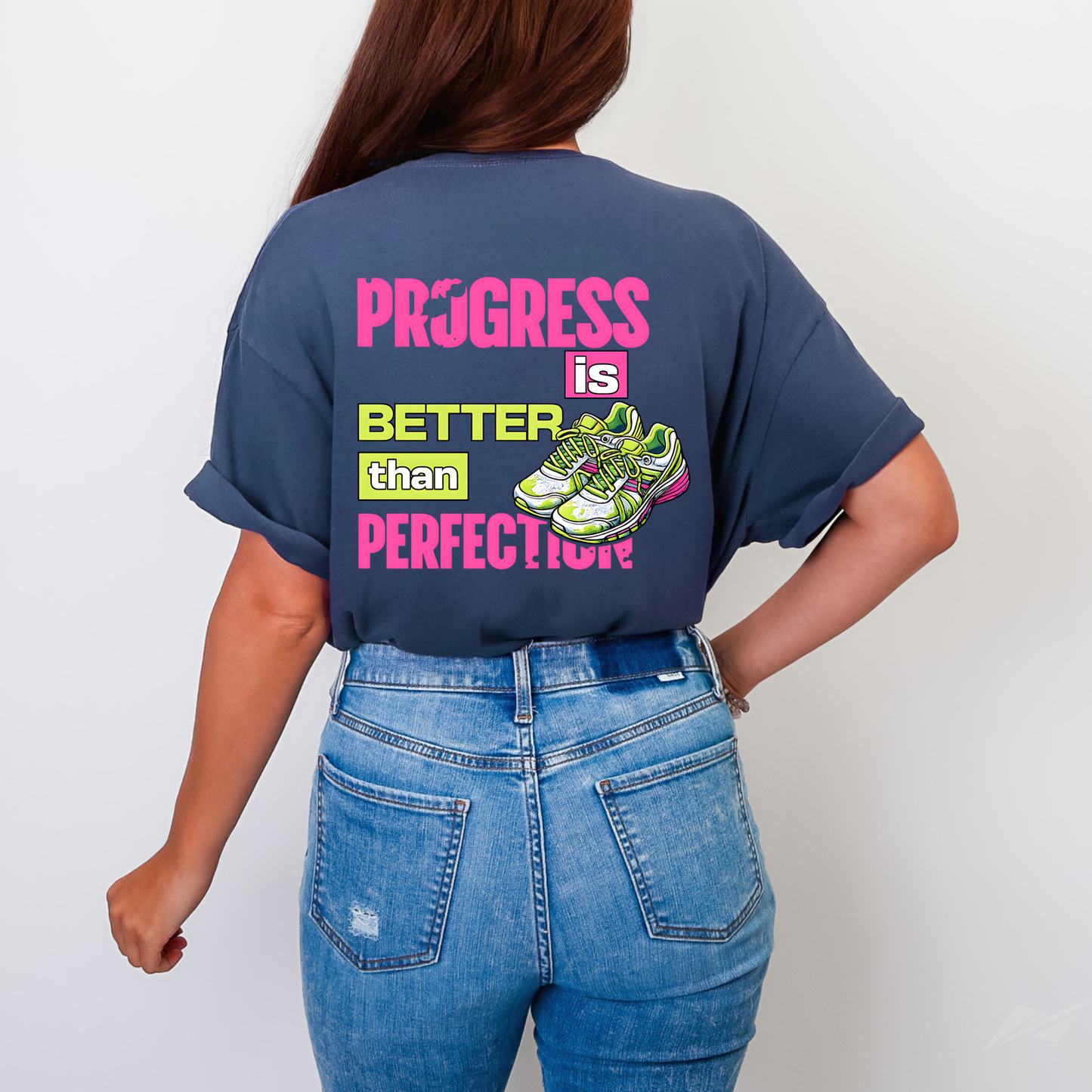 Progress Over Perfection | Runner Motivation Tee | Gym Workout Shirt | Vintage Graphic | Fitness Gift