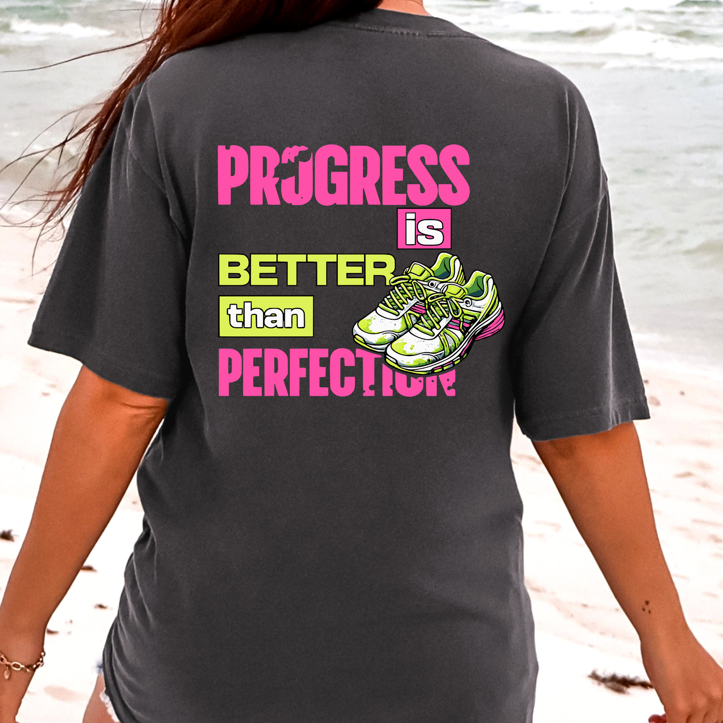 Progress Over Perfection | Runner Motivation Tee | Gym Workout Shirt | Vintage Graphic | Fitness Gift